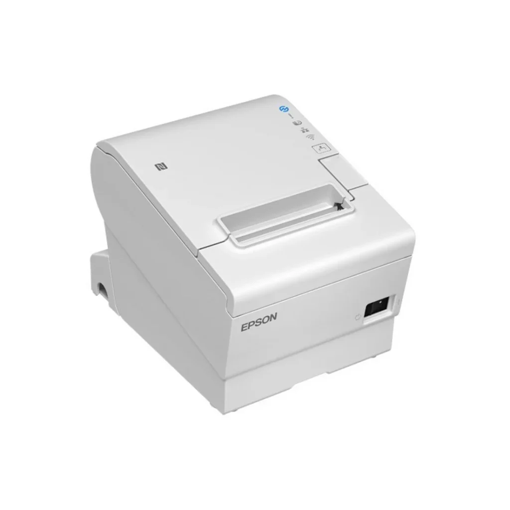 Epson TM-T88VII - Vue latérale, variante blanche